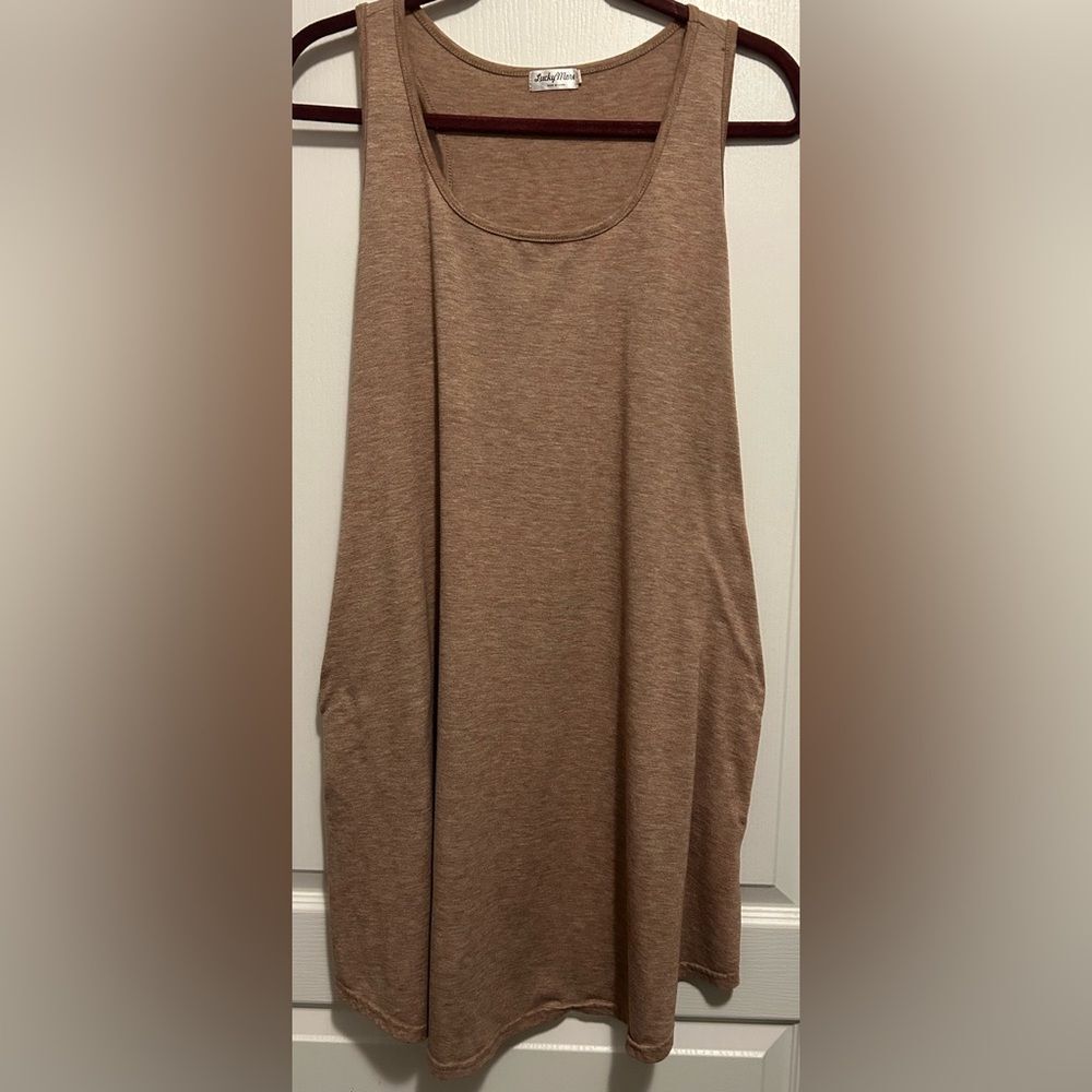 Lucky More Tank Top Dress with Pockets - Casual Summer Style, Size XL